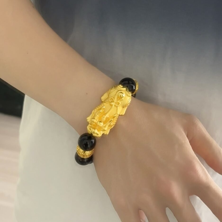 金店同款半空心招财金钱貔貅精品 越南沙金仿金高定款diy手串配件