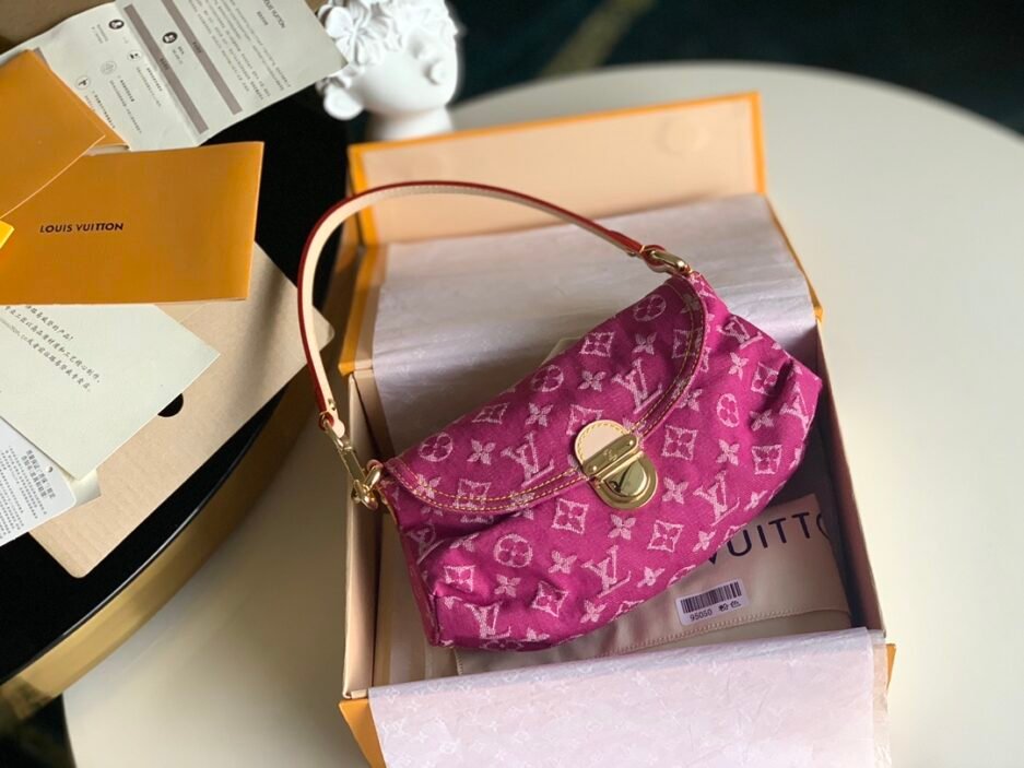 【独家实拍M95050红】牛仔新款手提中古绝版牛仔斜挎手提包