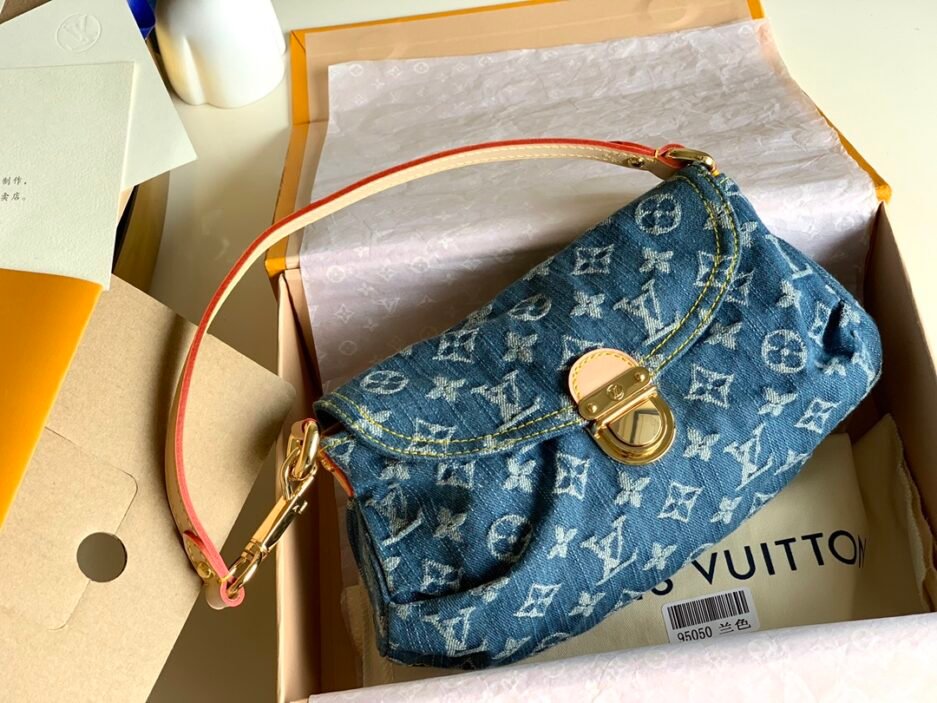 【独家实拍M95050蓝】牛仔新款手提中古绝版牛仔斜挎手提包