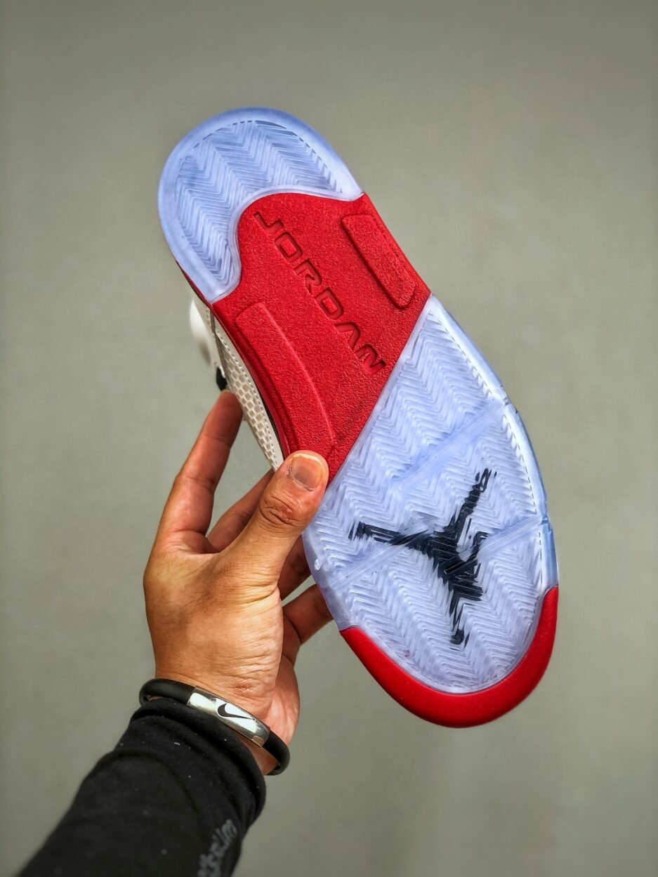 乔丹 Air Jordan 5 Retro "Fire Red Black Tongue" 高幫 火花白紅 AJ5 喬丹5代 aj5 喬5 高邦 白黑紅 喬丹籃球鞋系列：圖片 8