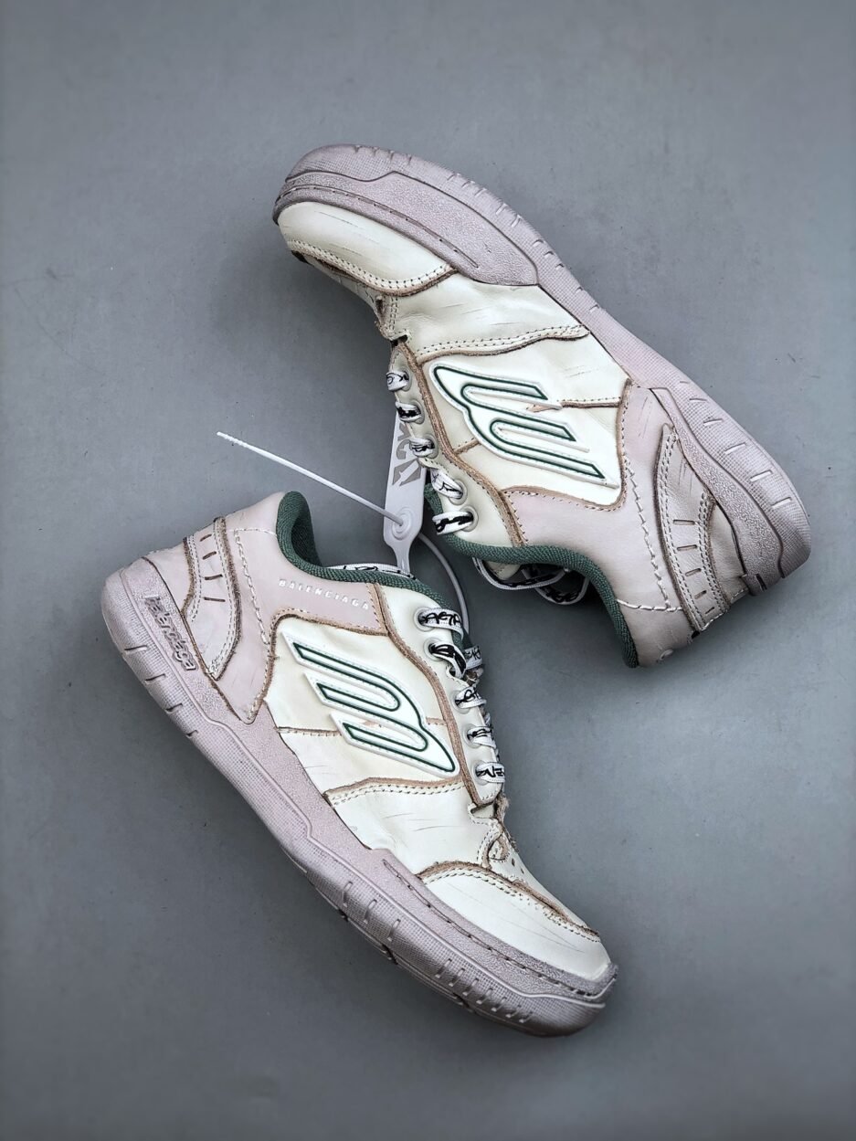 【OK版】Balenciaga 巴黎世家 Hamptons Worn Out 18代 手工做舊款 牛皮革 復古圓頭系帶低幫休閒鞋：圖片 8