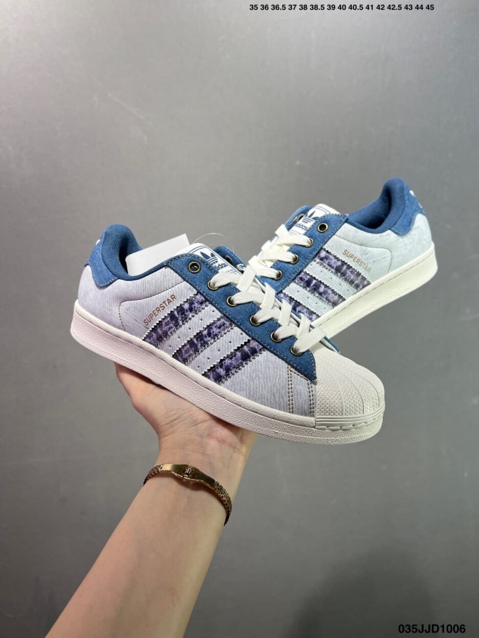 adidas originals SUPERSTAR ADV 皮革 男女款 藍色 經典貝殼頭古著系列低幫百搭休閒運動板鞋：圖片 5