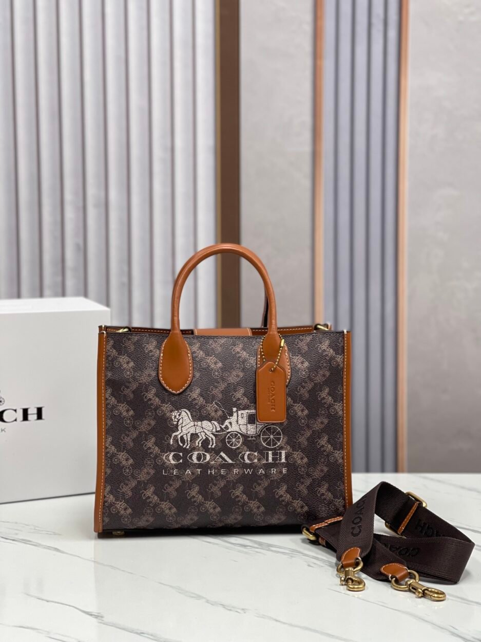 coach/蔻驰新款型号CR680专柜新款ACE马车图案女士托特包：圖片 3