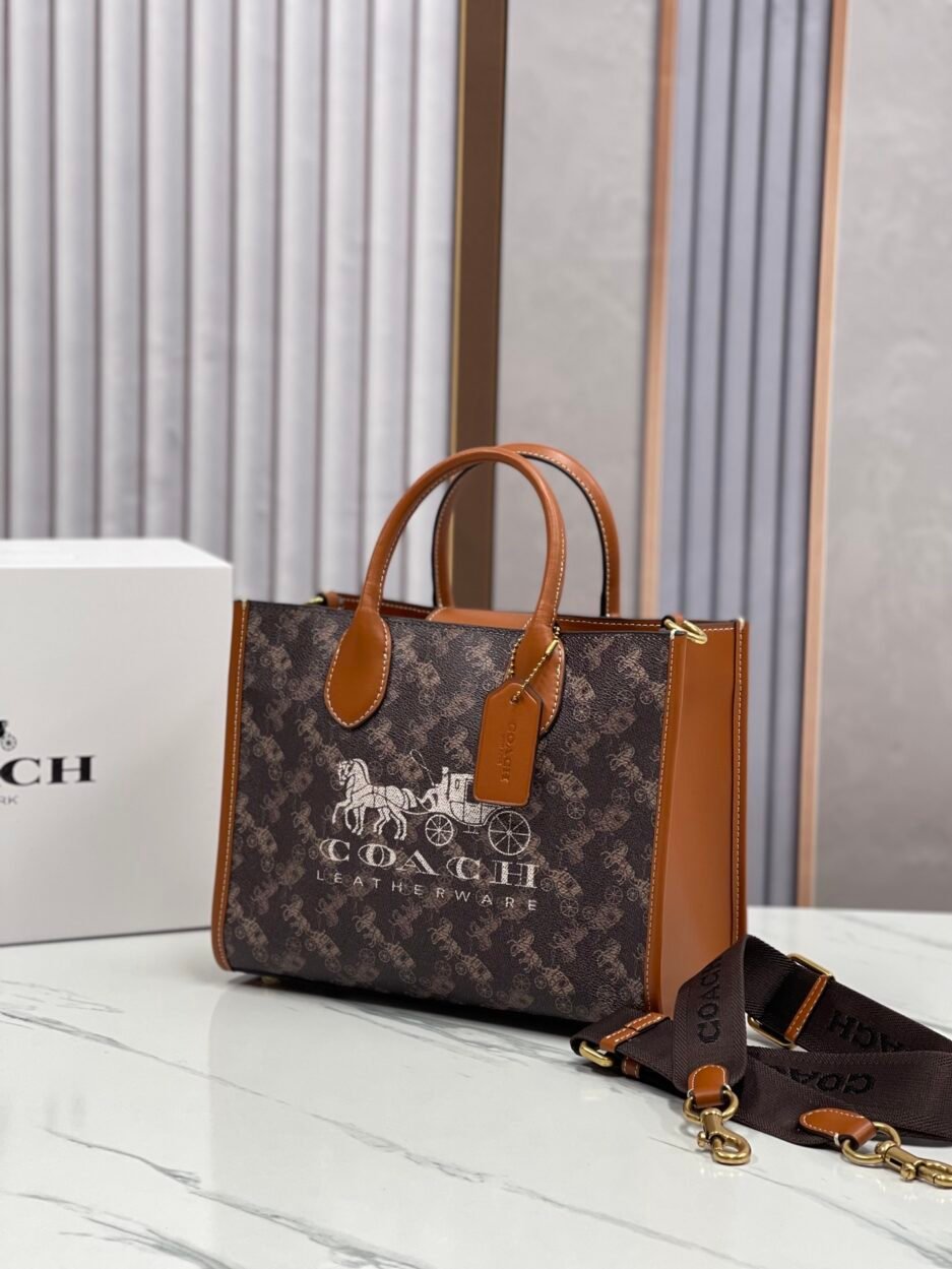 coach/蔻驰新款型号CR680专柜新款ACE马车图案女士托特包：圖片 4