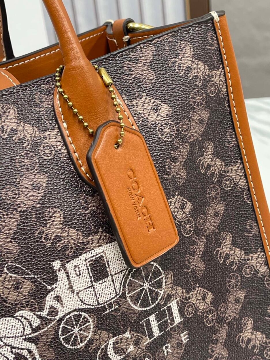 coach/蔻驰新款型号CR680专柜新款ACE马车图案女士托特包：圖片 7