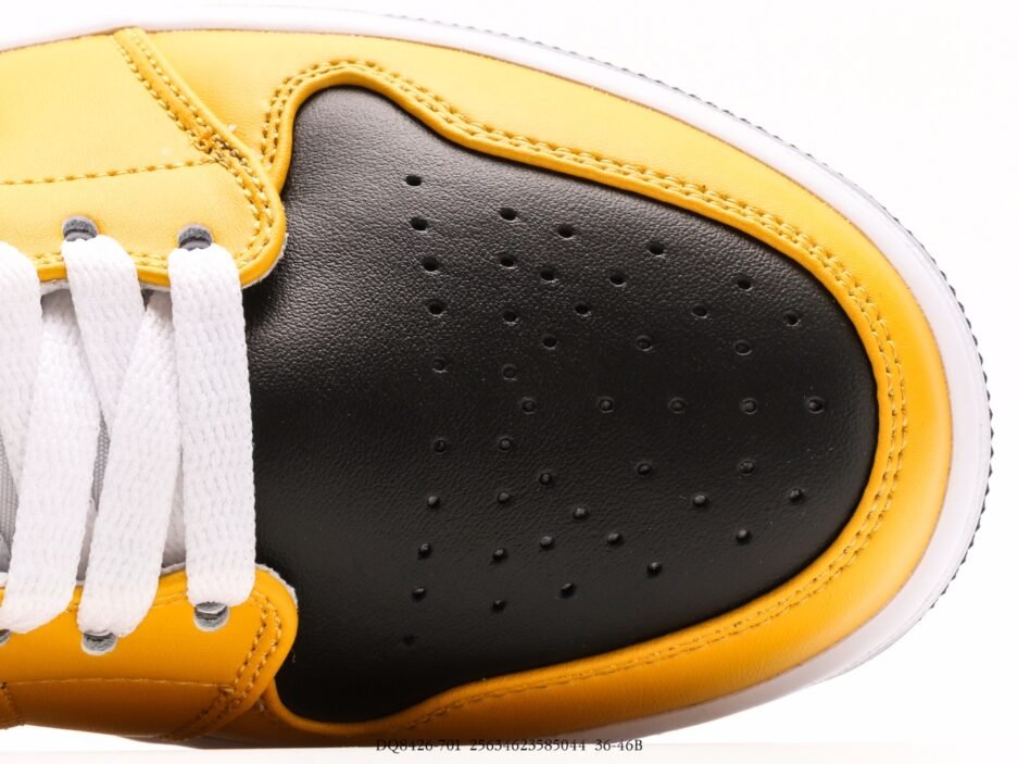 乔丹Air Jordan 1 Mid AJ1 乔1白黑黄 中邦文化休闲板鞋：圖片 8