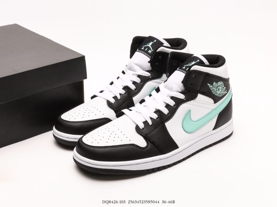 乔丹Air Jordan 1 Mid AJ1 乔1白黑绿 中邦文化休闲板鞋