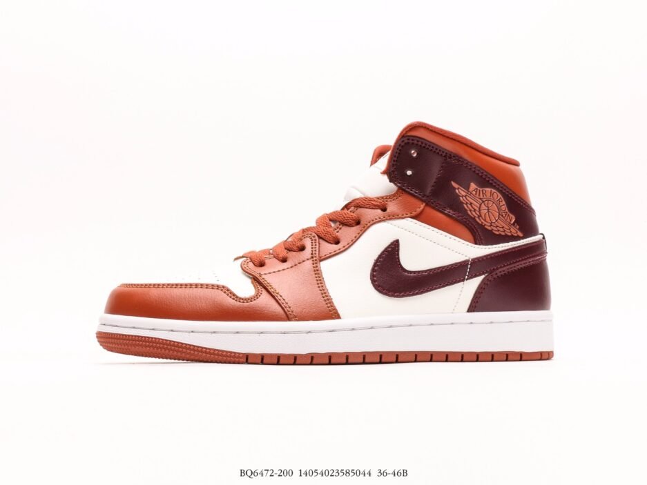 乔丹Air Jordan 1 Mid AJ1 乔1焦糖棕 中邦文化休闲板鞋：圖片 7