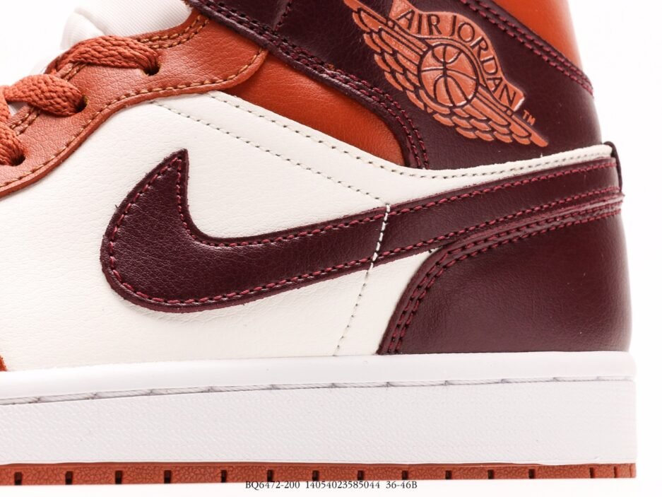乔丹Air Jordan 1 Mid AJ1 乔1焦糖棕 中邦文化休闲板鞋：圖片 3