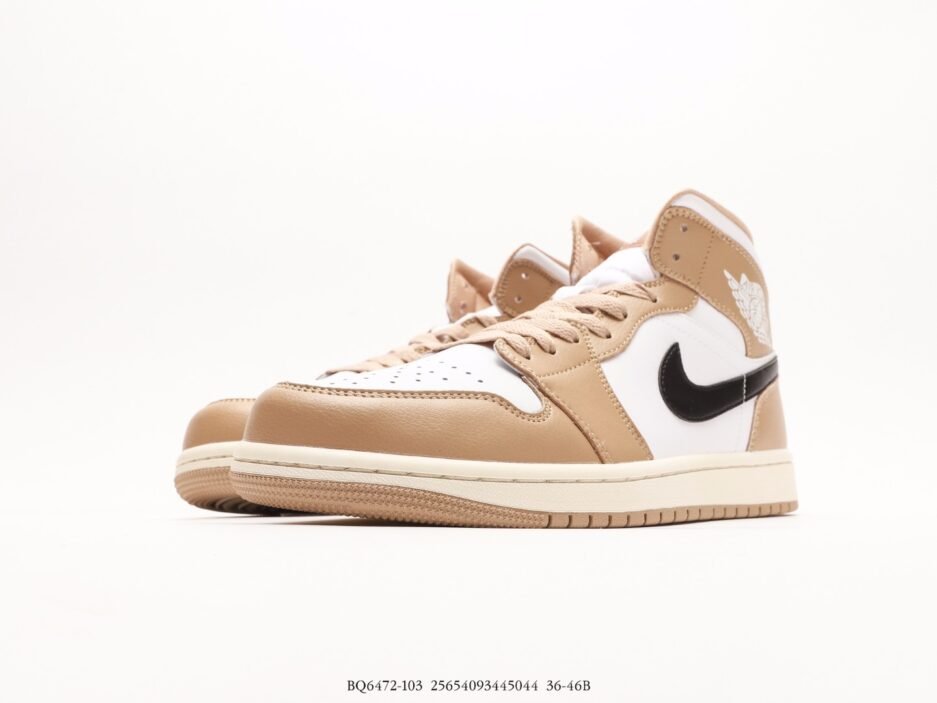 乔丹Air Jordan 1 Mid AJ1乔1中帮文化篮球鞋   黃黑：圖片 4