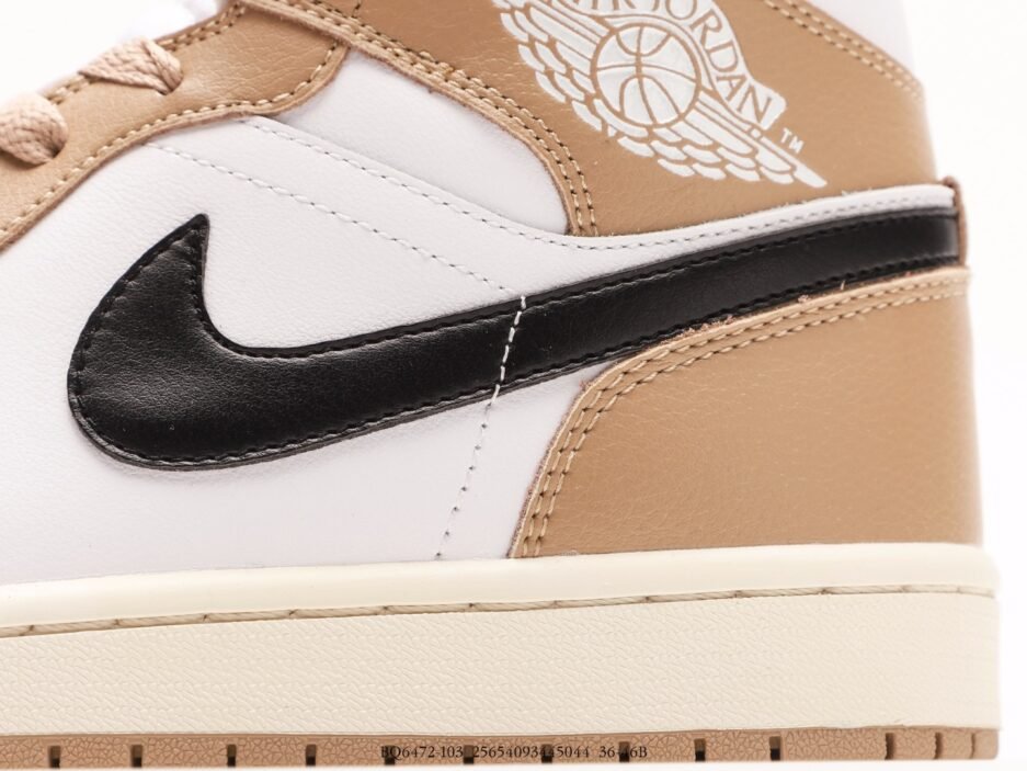 乔丹Air Jordan 1 Mid AJ1乔1中帮文化篮球鞋   黃黑：圖片 3