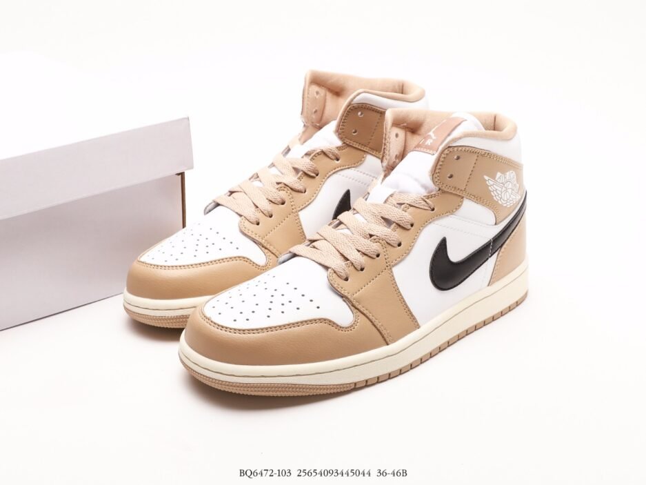 乔丹Air Jordan 1 Mid AJ1乔1中帮文化篮球鞋   黃黑