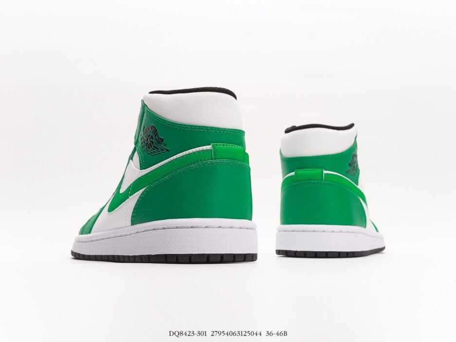 乔丹AIR JORDAN 1 MID AJ1乔1运动鞋复古休闲篮球鞋  綠白：圖片 4