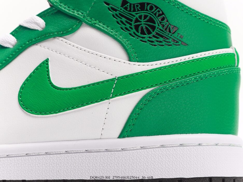 乔丹AIR JORDAN 1 MID AJ1乔1运动鞋复古休闲篮球鞋  綠白：圖片 3