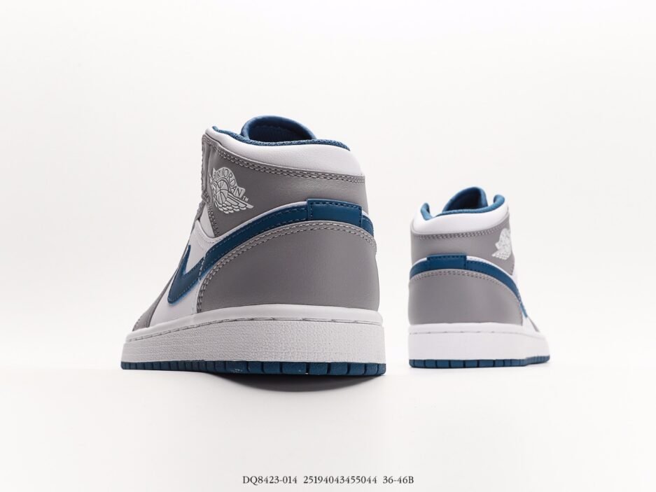 喬丹 Jordan 1 MidCoconut MilkAJ1乔丹一代中帮经典复古文化休闲运动篮球鞋 灰藍：圖片 4