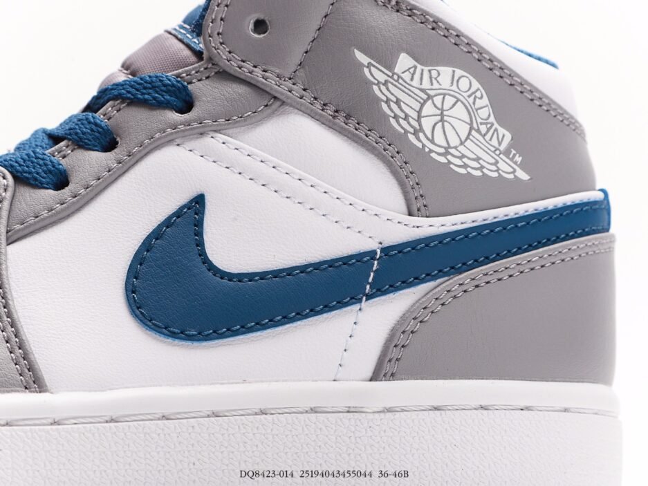 喬丹 Jordan 1 MidCoconut MilkAJ1乔丹一代中帮经典复古文化休闲运动篮球鞋 灰藍：圖片 3