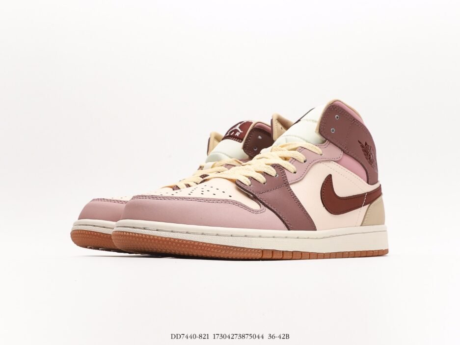 乔丹 Air Jordan 1 MidAJ1乔丹一代中帮经典  粉色潮：圖片 5