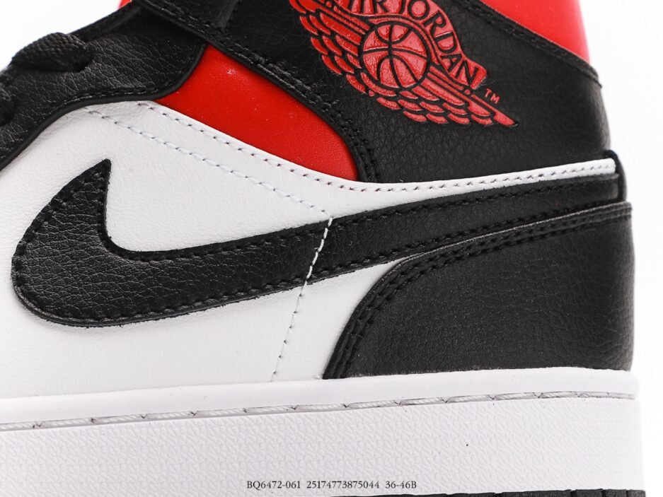 乔丹Air Jordan 1 Mid “Wear-Away”芝脏哥 红白黑色：圖片 4
